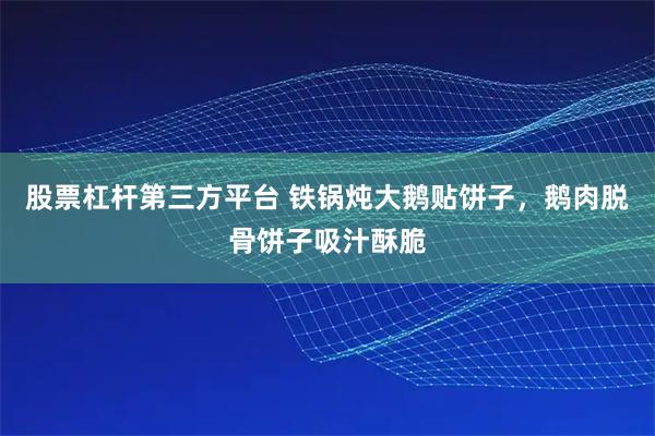 股票杠杆第三方平台 铁锅炖大鹅贴饼子，鹅肉脱骨饼子吸汁酥脆